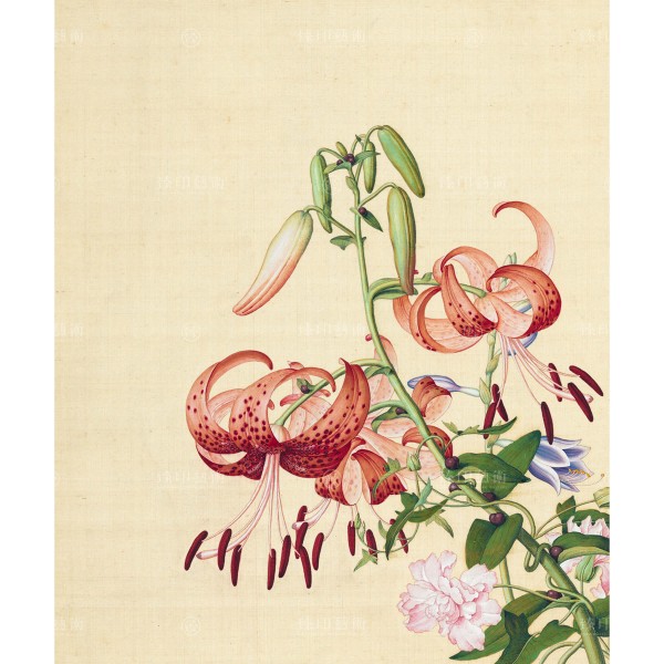 Lily & Peony, Giuseppe Castiglione, Qing Dynasty, Immortal Blossoms in an Everlasting Spring, Giclée