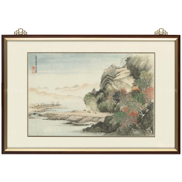 Flowers and Landscape Collection, Volume, An imitation of Fan Kuan's painting style, Hui Shou Ping, Wang Hui, Qing Dynasty, Frame (Domestic Delivery Only)
