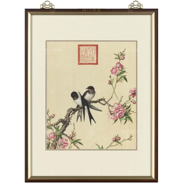 Peach Blossom, Giuseppe Castiglione, Qing Dynasty, Immortal Blossoms in an Everlasting Spring, Frame (Domestic Delivery Only)