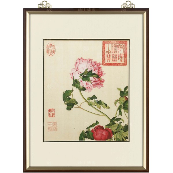 Peonies, Giuseppe Castiglione, Qing Dynasty, Immortal Blossoms in an Everlasting Spring, Frame (Domestic Delivery Only)