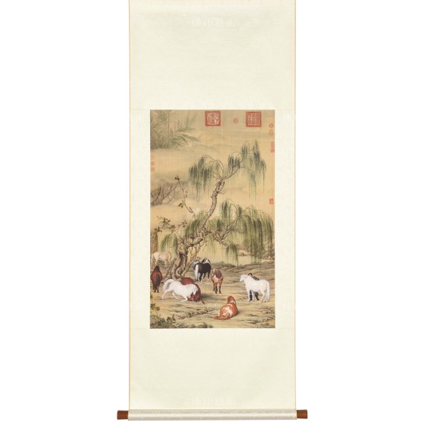 Eight Steeds, Giuseppe Castiglione, Qing Dynasty, Scroll (S)