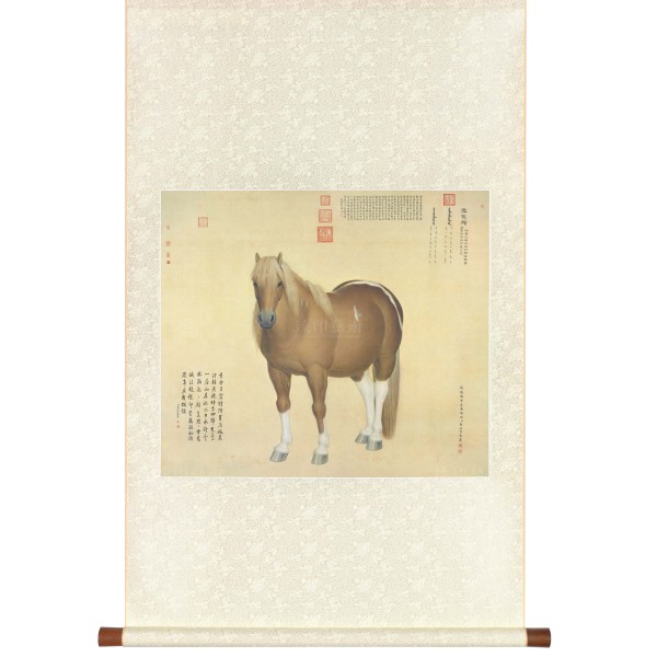 Ten Steeds ("Snow-Flake Eagle"), Giuseppe Castiglione, Qing Dynasty , Scroll (S)
