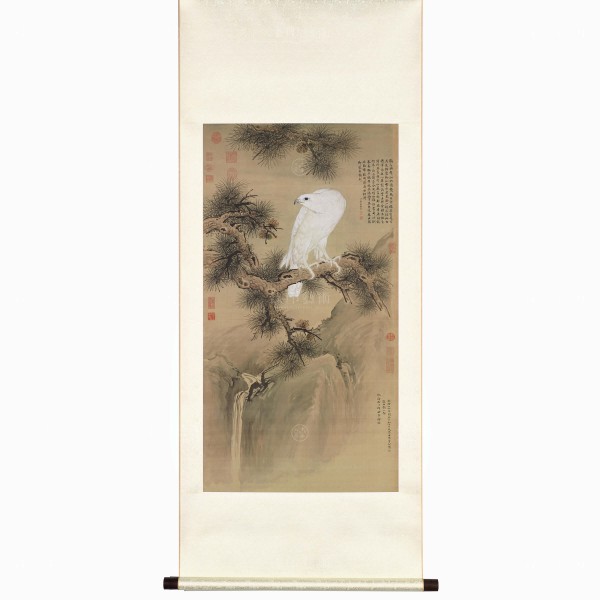 White Falcon, Giuseppe Castiglione, Qing Dynasty, Scroll (M)