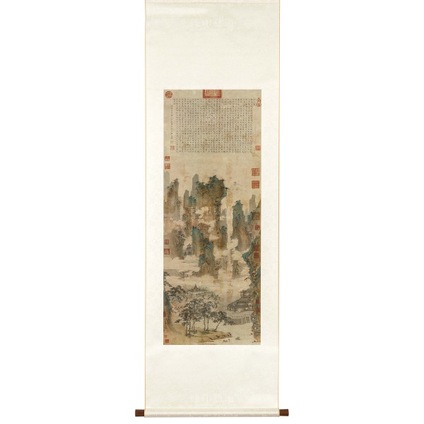 Towers and Pavilions in Mountains of the Immortals, Qiu Ying, Ming Dynasty, Scroll