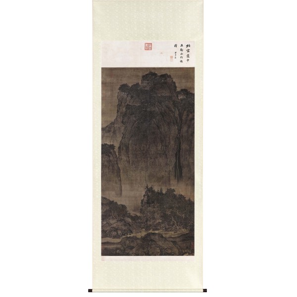 Travelers Among Mountains and Streams, Fan Kuan, Song Dynasty, Scroll (L)