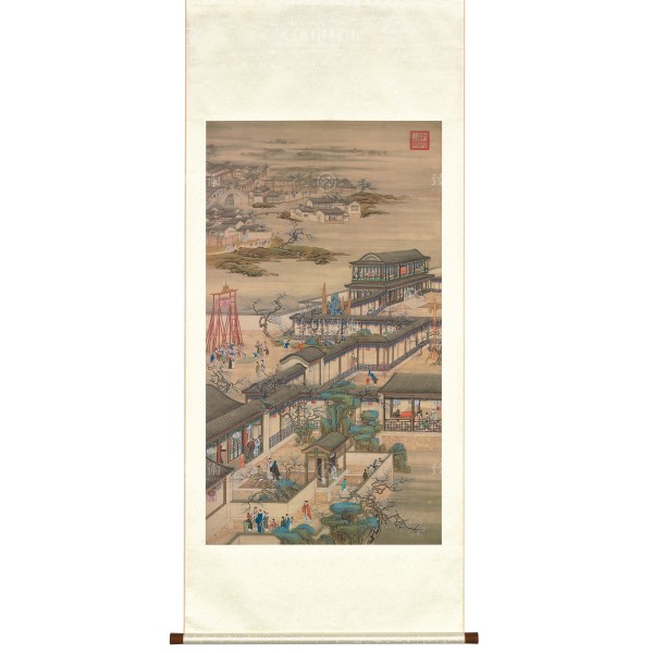 Activities of the Twelve Months (The First Lunar Month), Court artists, Qing Dynasty, Scroll (L)
