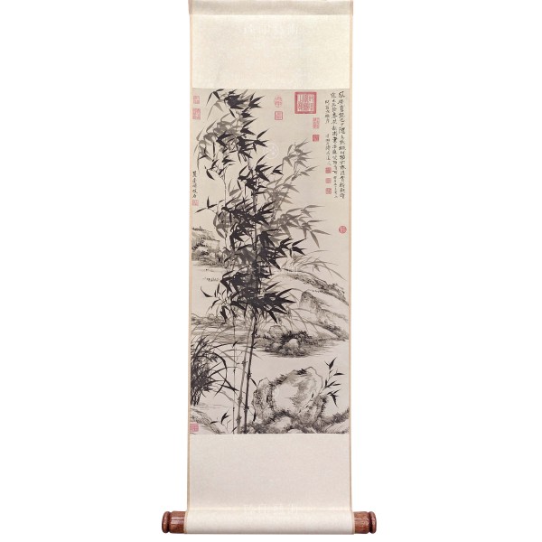 Bamboo and orchids, Yuanji, Wang Yuanqi, Qing Dynasty, Mini Scroll (M)