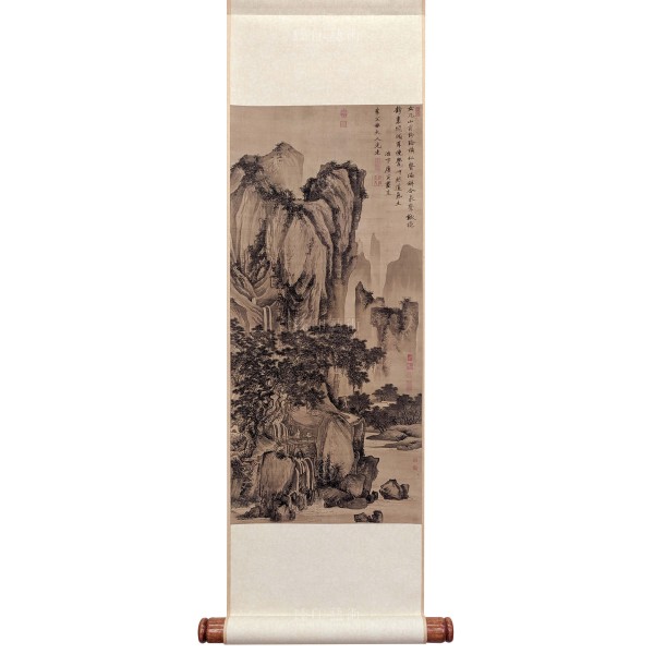 Sound of Pines on a Mountain Path, Tang Yin, Ming Dynasty, Mini Scroll (M)