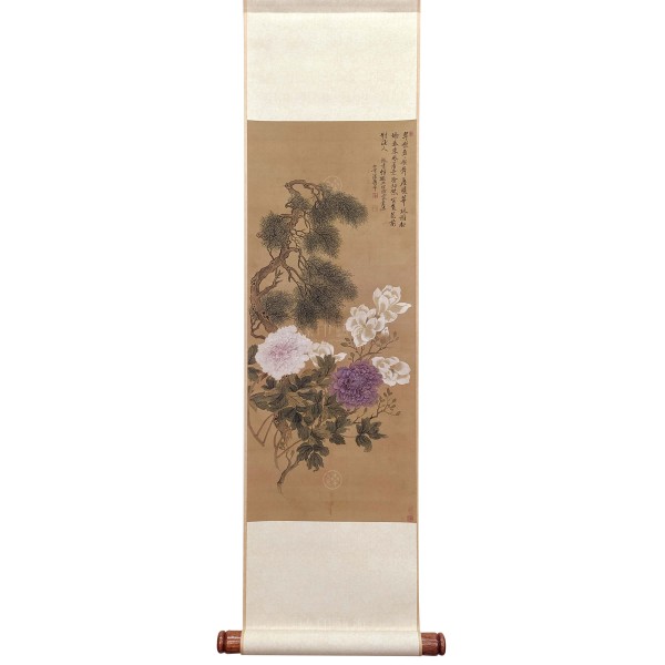 Flowers and Plants, Yun Shou-ping, Qing Dynasty, Mini Scroll (L)