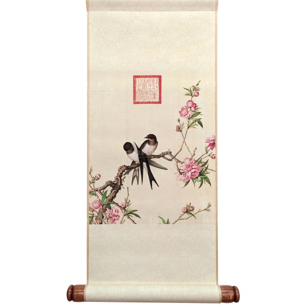 Peach Blossom, Giuseppe Castiglione, Qing Dynasty, Immortal Blossoms in an Everlasting Spring, Mini Scroll (S)