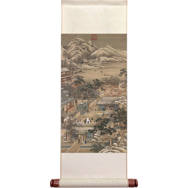 Activities of the Twelve Months (The Twelfth Lunar Month), Court artists, Qing Dynasty, Mini Scroll (M)