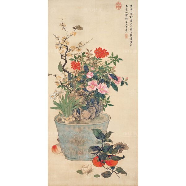 Painting for the New Year, Chen Shu,  Qing Dynasty, Giclée