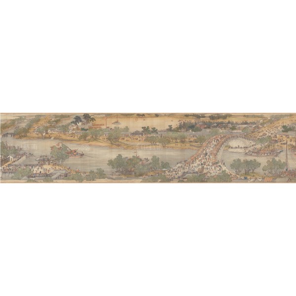 Up the River During Qingming, Qing Court painters, Qing Dynasty, Giclée (Partial size)150N