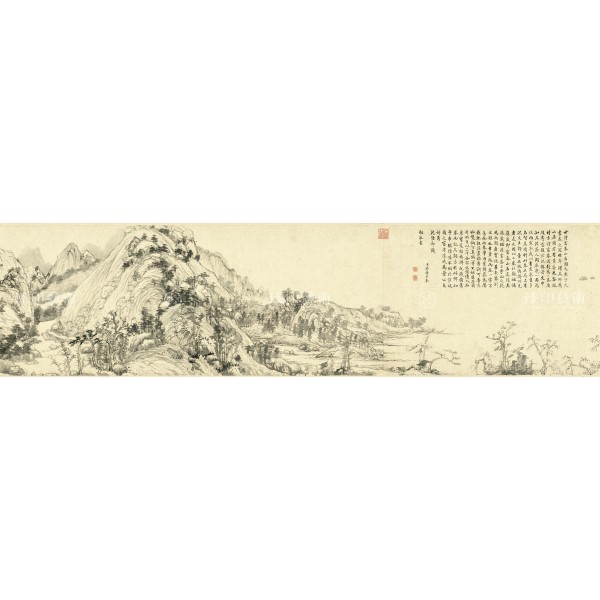 Dwelling in the Fu-chun Mountains, Huang Gongwang, Yuan Dynasty, Giclée (Partial size)260N