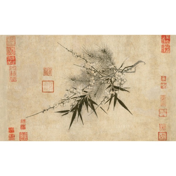 The Three Friends of Winter, Zhao Meng-Chien, Song Dynasty, Giclée