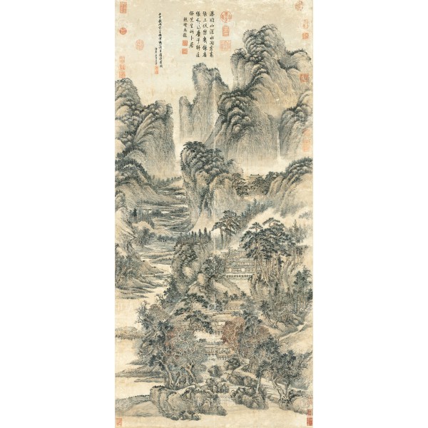 Reading in Mt. Kuang-lu, Wang Hui, Qing Dynasty, Giclée
