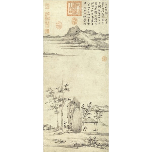 Tzu-chih Mountain Studio, Ni Zan, Yuan Dynasty, Giclée