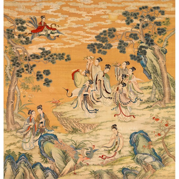 Assembly of Immortals Offering Good Wishes for Long Life, Qing Dynasty, Giclée