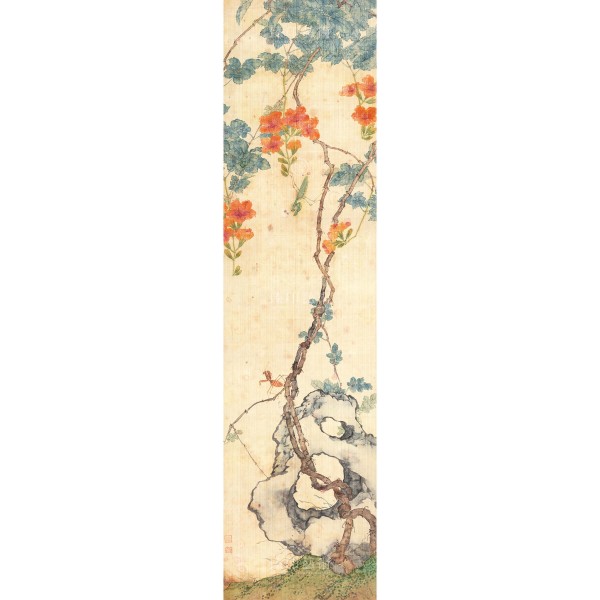 Four Folding Screens of Flowers and Insects-Soaring Mantis, Ju Lian, Qing Dynasty, Giclée