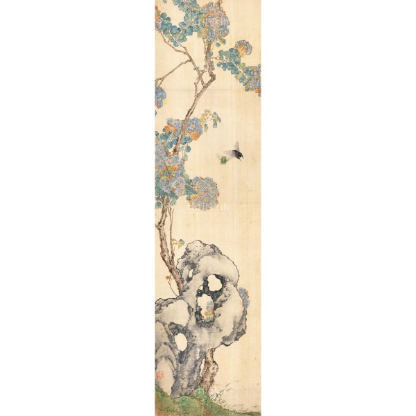 Four Folding Screens of Flowers and Insects-Crape Myrtle Cicada, Ju Lian, Qing Dynasty, Giclée
