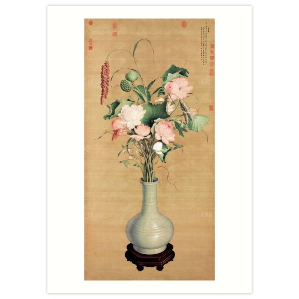 B4 Size, Print Card, Gathering of Auspicious Signs, Giuseppe Castiglione, Qing Dynasty   