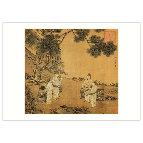 B4 Size, Print Card, A Painting of Tea Fighting, Tang Yin, Ming Dynasty