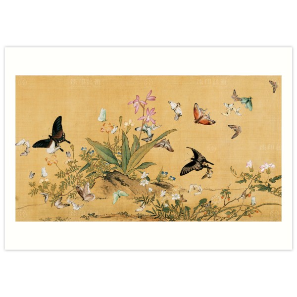 B4 Size, Print Card, Myriad Butterflies, Yu Sheng, Qing Dynasty
