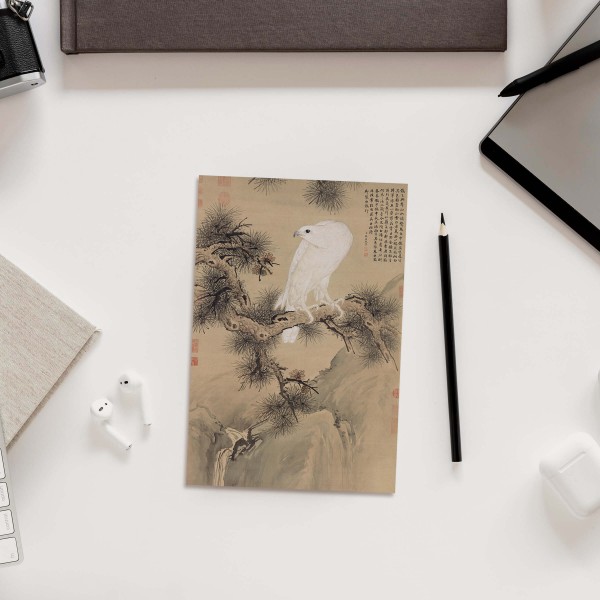 Postcard, White Falcon, Giuseppe Castiglione, Qing Dynasty