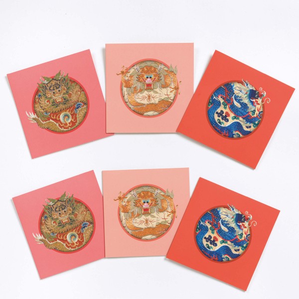 Message Card Variety Pack, Embroidery of Good Fortune, 6 Cards for a Set