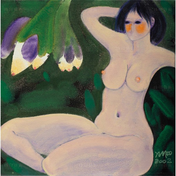 Chen Ming-shan, Naked Woman & Flowers, Giclee