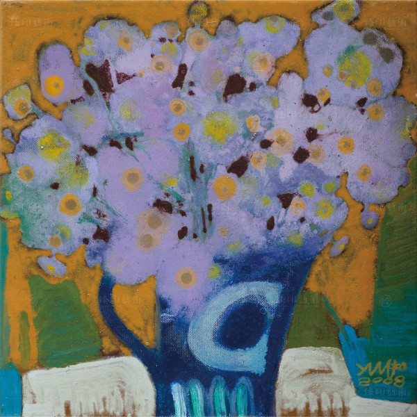 Chen Ming-shan, Purple Flowers, Giclee
