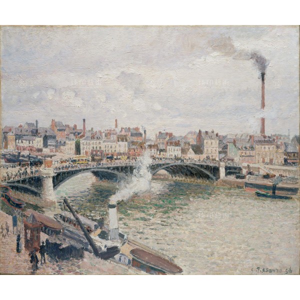 Morning, An Overcast Day, Rouen, Camille Pissarro, Giclée