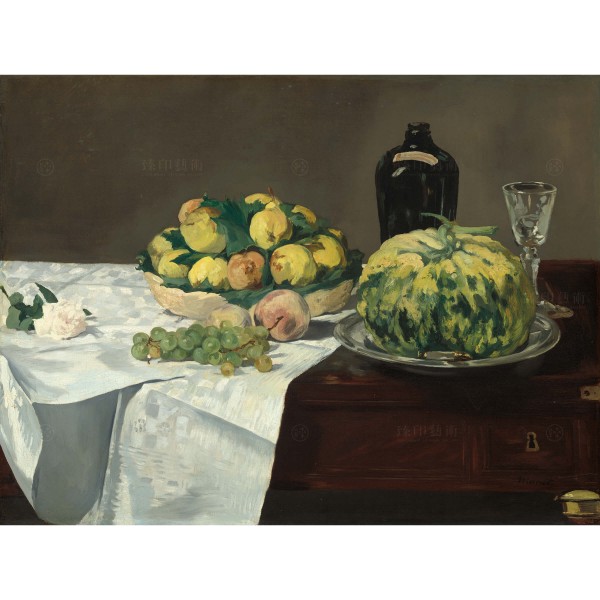 Still Life with Melon and Peaches, Édouard Manet, Giclée