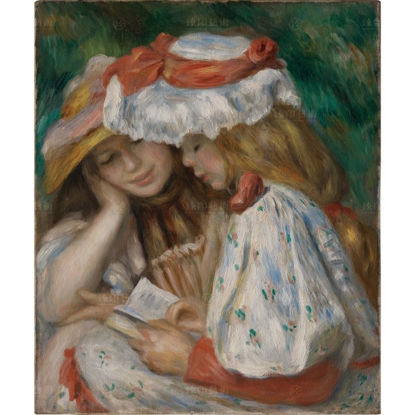 Two Girls Reading, Auguste Renoir, Giclée