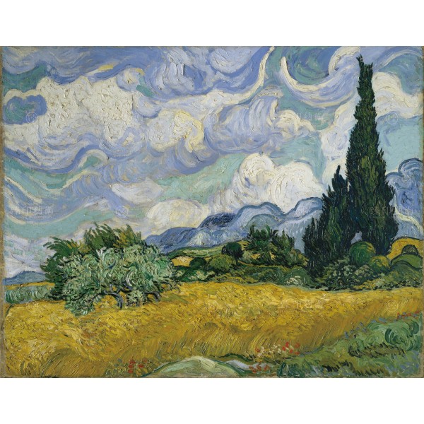 Wheat Field with Cypresses, Vincent Van Gogh, Giclée